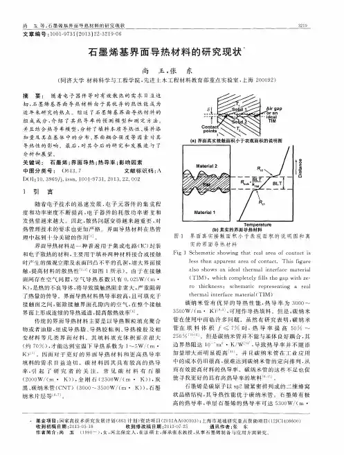 石墨烯基界面导热材料的研究现状