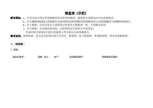 楼盘表(示范)