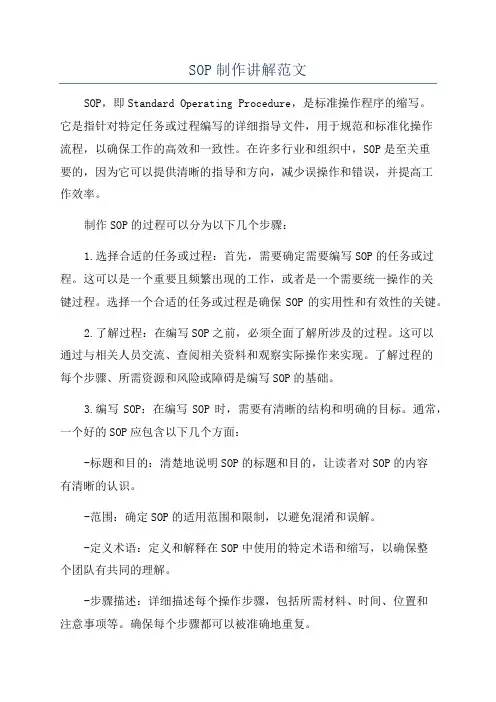 SOP制作讲解范文