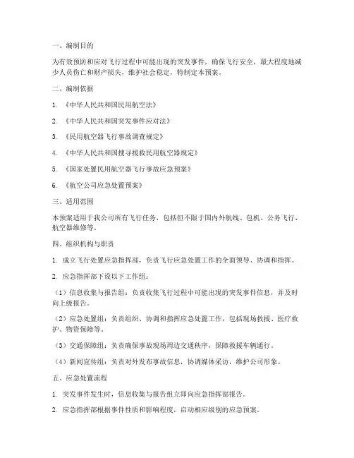 飞行处置应急预案方案