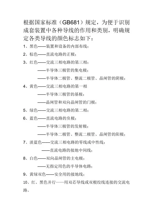 电线颜色设定