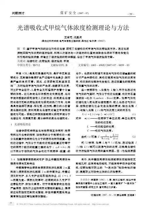 光谱吸收式甲烷气体浓度检测理论与方法