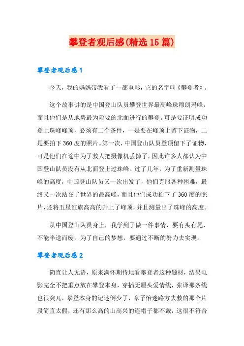 攀登者观后感(精选15篇)