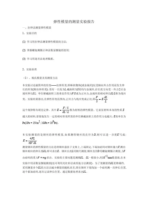 弹性模量的测量实验报告