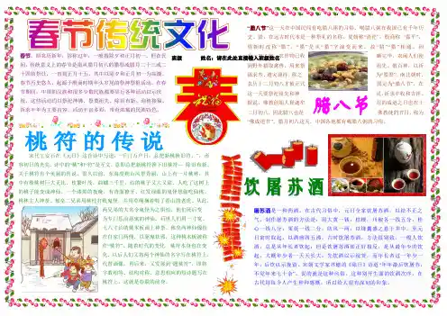 春节传统文化A3新年春节电子小报成品欢度春节手抄报模板新年快乐电子简报传统节日板报中国传统节日画报
