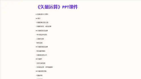 《矢量运算》课件