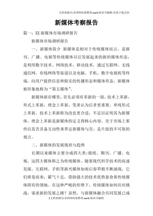 新媒体考察报告