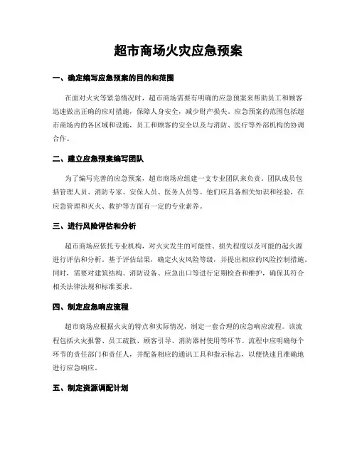 超市商场火灾应急预案