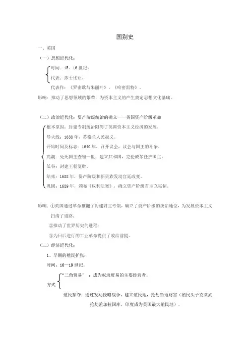 九年级历史国别史