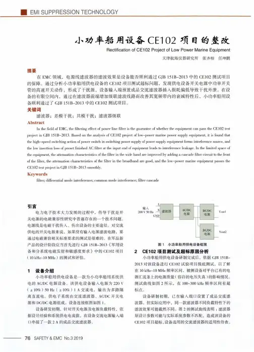 小功率船用设备CE102项目的整改