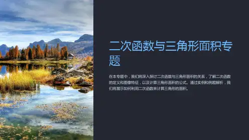二次函数与三角形面积专题