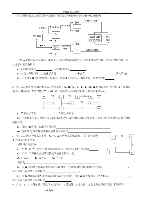 高中化学无机推断框图题精选[附答案解析]