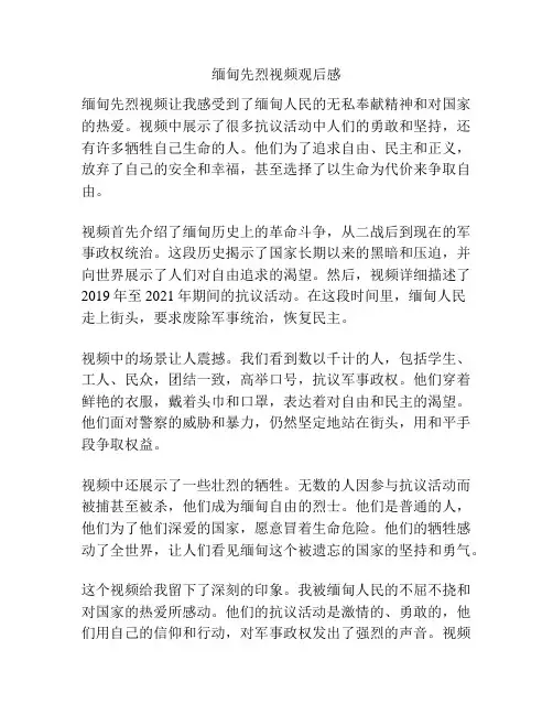 缅甸先烈视频观后感