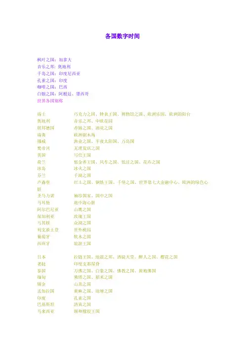 各国别称
