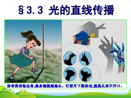 新苏科版物理八年级上册第三单元课件：3.3《光的直线传播》