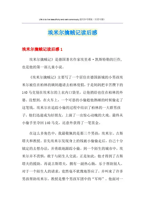 埃米尔擒贼记读后感