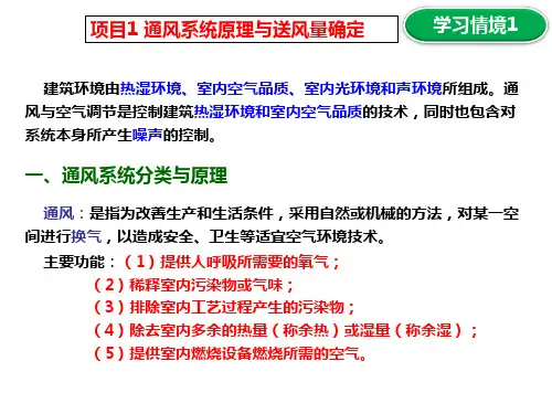 通风系统分类与原理ppt课件