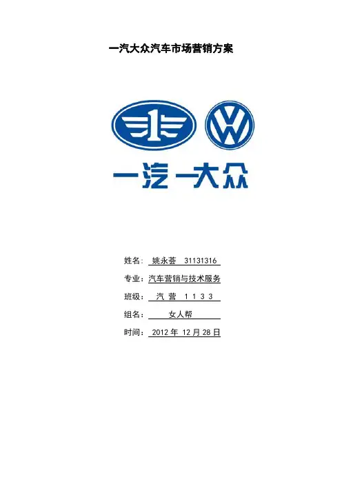 一汽大众市场营销报告