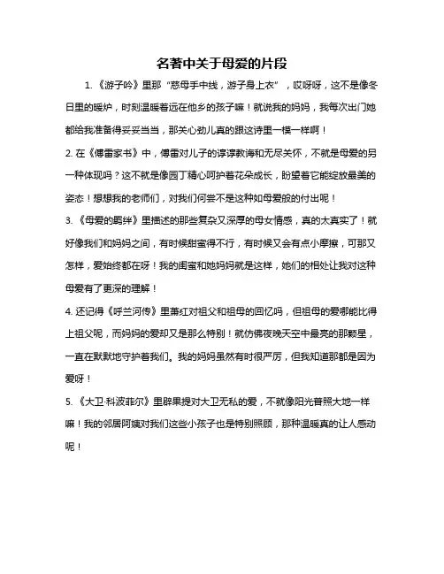 名著中关于母爱的片段
