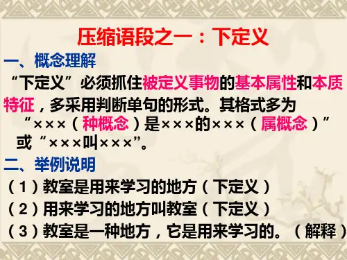 下定义考点复习