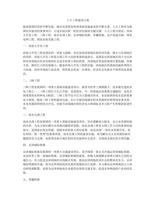八大工程建设方案