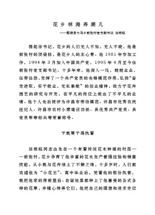 前张村十佳村党支部书记个人先进材料.1