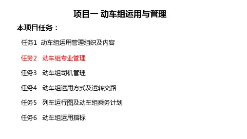 项目一 、动车组运用与管理   任务二、动车组专业管理[11页]