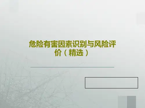 危险有害因素识别与风险评价(精选)PPT共39页