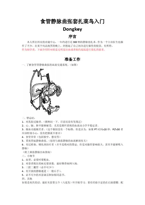 食管静脉曲张套扎菜鸟入门