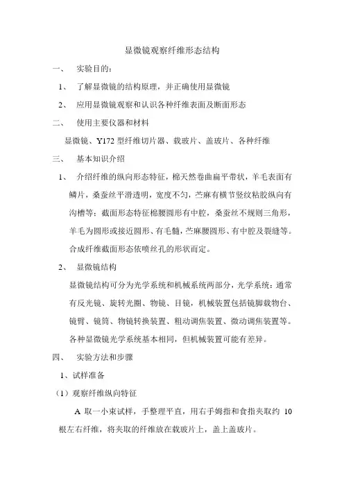 显微镜观察纤维形态结构
