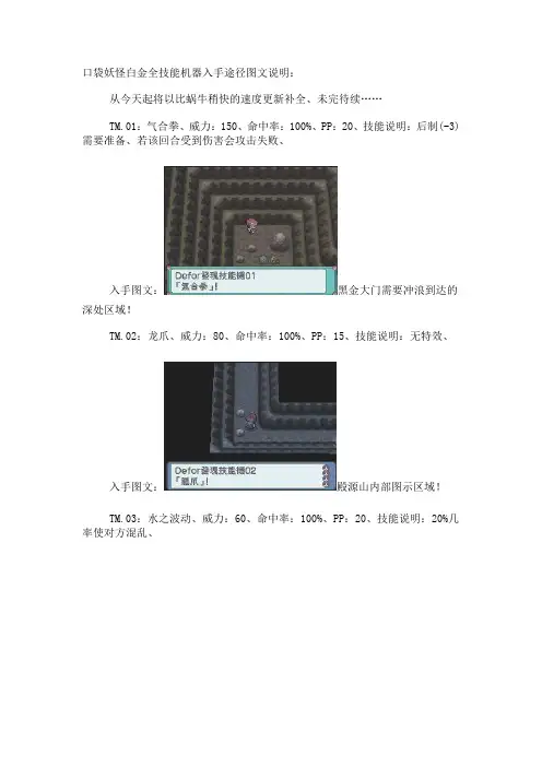 白金全部技能机器入手图文……