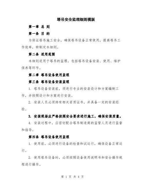 塔吊安全监理细则模版
