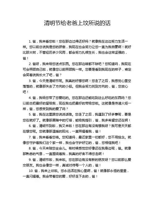 清明节给老爸上坟所说的话