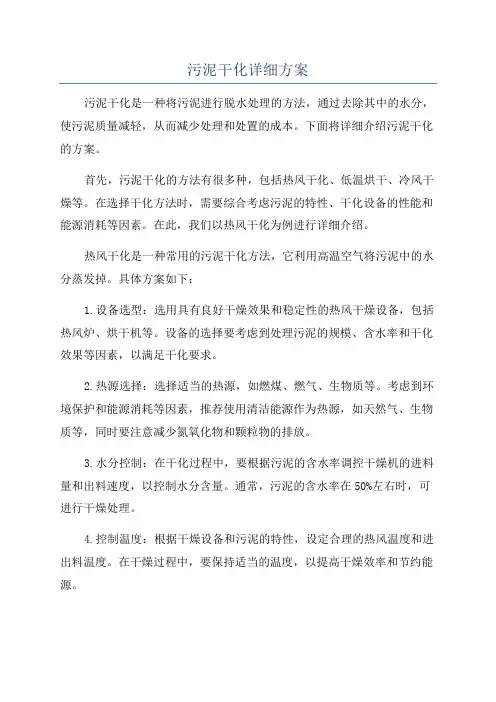 污泥干化详细方案