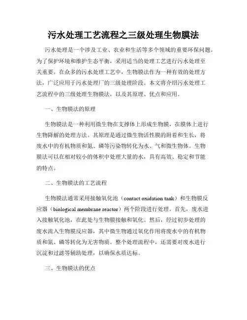 污水处理工艺流程之三级处理生物膜法