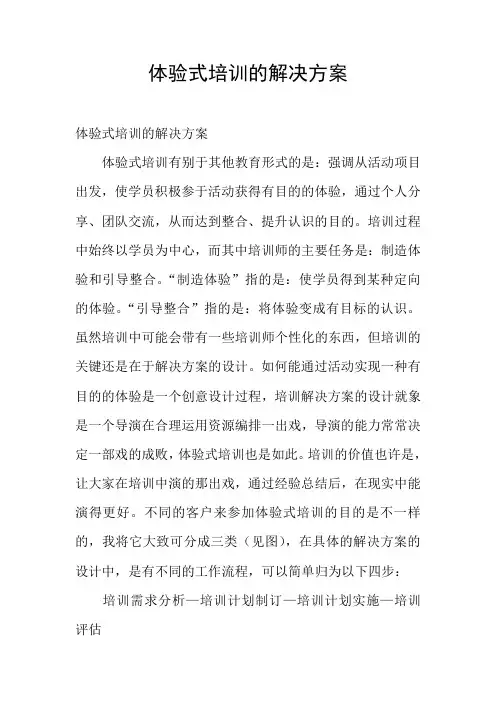 体验式培训的解决方案