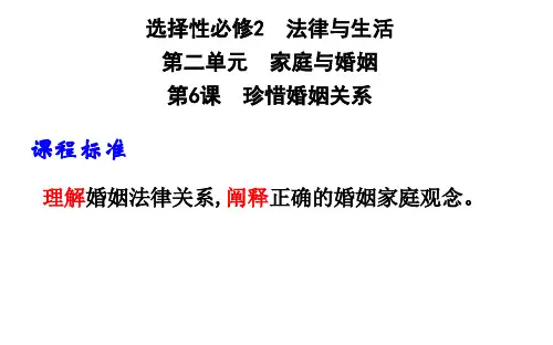 【高中政治】婚姻关系+课件+高考政治一轮复习统编版选择性必修二法律与生活