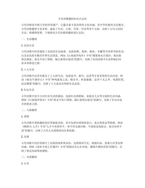 古代诗歌题材知识点总结