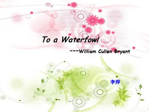 To a Waterfowl William Cullen Bryant