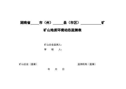 矿山地质环境动态监测表