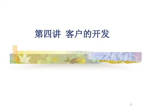 客户的开发客户关系管理讲义