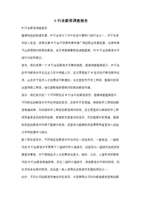 it行业薪资调查报告