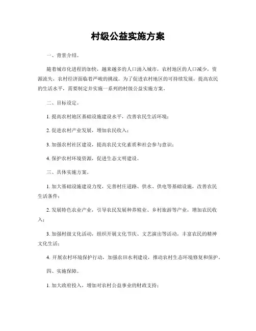 村级公益实施方案