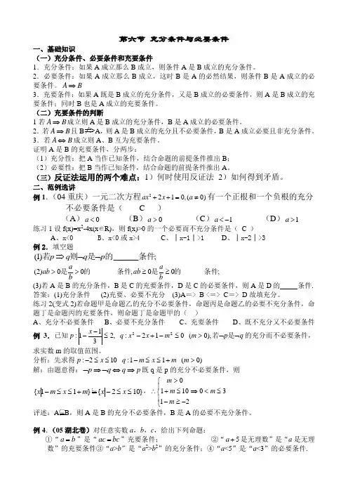充分条件与必要条件