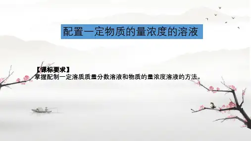 2.5实验活动配置一定物质的量浓度的溶液课件上学期高一化学人教版