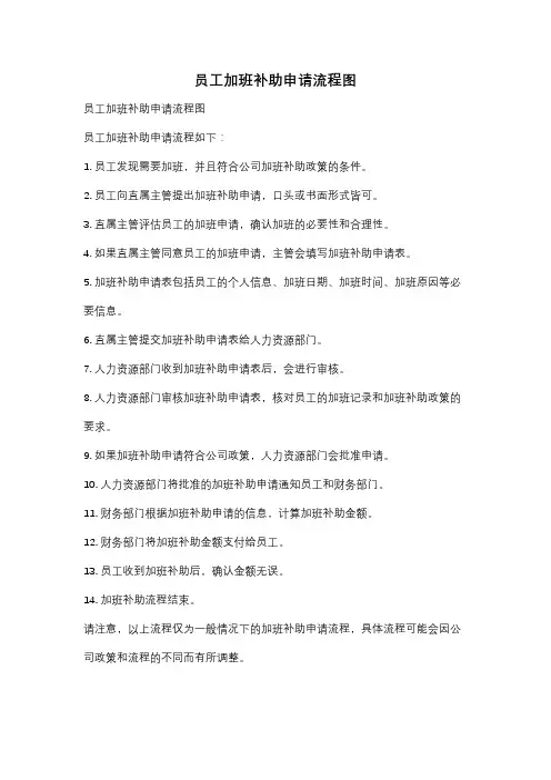 员工加班补助申请流程图