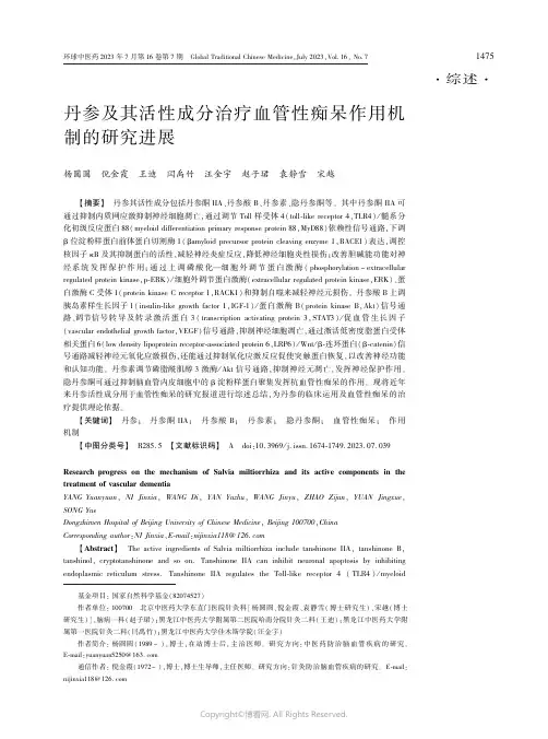 丹参及其活性成分治疗血管性痴呆作用机制的研究进展