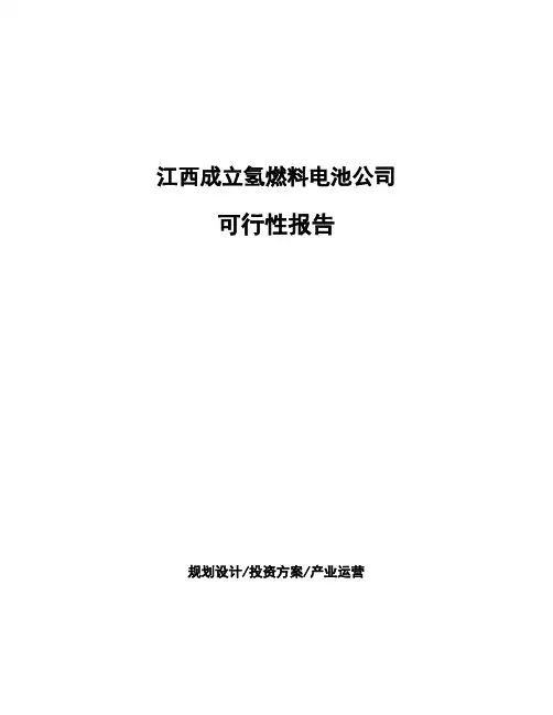 江西成立氢燃料电池公司可行性报告