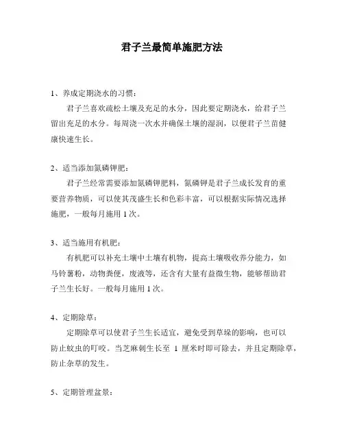 君子兰最简单施肥方法
