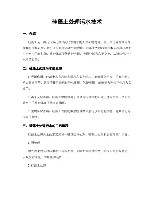 硅藻土处理污水技术